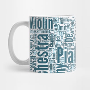 Melody Music Orchestra Silhouette Shape Text Word Cloud Mug